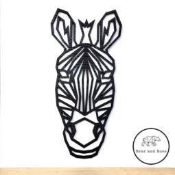Geometric Zebra Head - Wooden Wall Art Home Nursery Animal Safari Africa Wildlife