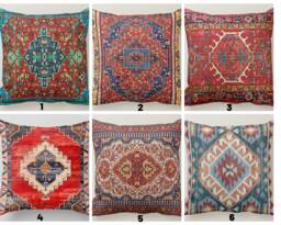 Vintage Look Rug Cushion Cover/Terracotta Pillow Case/Kilim Pattern Case/Turkish Cover/Worn Looking Top