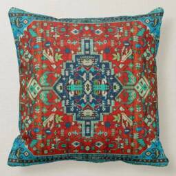 Vintage Look Rug Cushion Cover/Terracotta Pillow Case/Kilim Pattern Case/Turkish Cover/Worn Looking Top - thumbnail 2