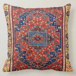 Vintage Look Rug Cushion Cover/Terracotta Pillow Case/Kilim Pattern Case/Turkish Cover/Worn Looking Top - thumbnail 3