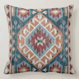 Vintage Look Rug Cushion Cover/Terracotta Pillow Case/Kilim Pattern Case/Turkish Cover/Worn Looking Top - thumbnail 4