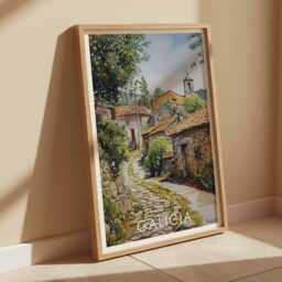 Galicia Coastal Village Art Print Spain Landscape Poster - thumbnail 2