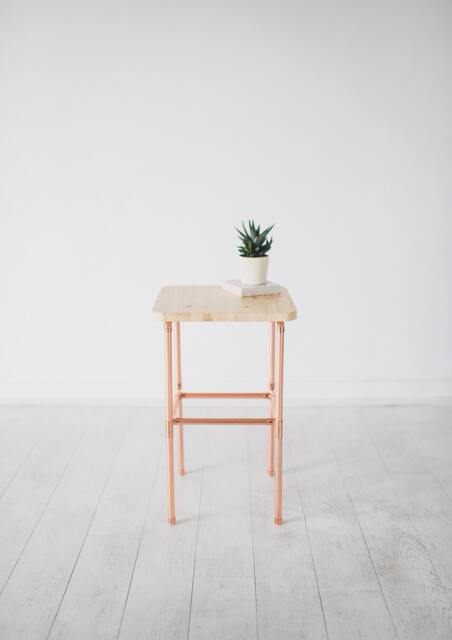 Copper & Pine Bedside Table - Nightstand - image 1