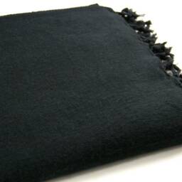 Handwoven Black Yak Wool Blanket Large Meditation Shawl, Travel Wrap - thumbnail 3