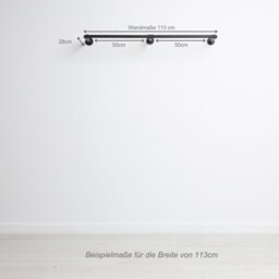 Industrial Clothes Rail - Black Wall-Mounted Ready-To-Assemble Delivery Kaspar Double - thumbnail 2