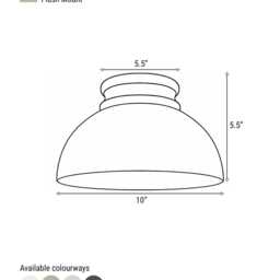 Large Pompeii - Ceramic Flush Mount Ceiling Light Handmade Minimalist Dome Fixture in Bone White - thumbnail 4