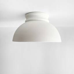 Large Pompeii - Ceramic Flush Mount Ceiling Light Handmade Minimalist Dome Fixture in Bone White - thumbnail 3