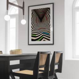 Bridget Riley Tunnel To Infinity Print, Optical Illusion Artwork, Modern Art Design, Inspired - thumbnail 2