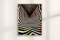 Bridget Riley Tunnel To Infinity Print, Optical Illusion Artwork, Modern Art Design, Inspired - thumbnail 1