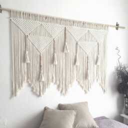 Macrame Headboard Wall Art Decoration Large Hanging - Bohemian Home Decor Tapestry - thumbnail 2