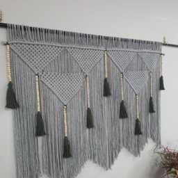 Macrame Headboard Wall Art Decoration Large Hanging - Bohemian Home Decor Tapestry - thumbnail 4