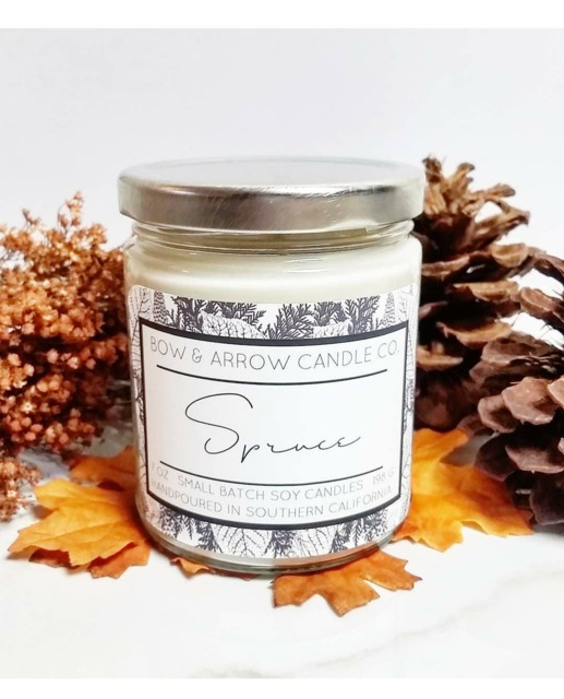 7 Oz Natural Soy Candle Spruce Scented - Jar Pine Fall Scents Autumn Gift Idea - image 1