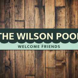 Welcome Friends Pool Sign, Personalized Family Name Wall Custom Decor, Metal Patio Decor - Quality Aluminum - thumbnail 2