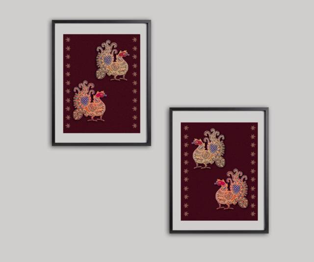 Kalamkari Art Print Set, Traditional Indian Decor - Digital Download - image 1