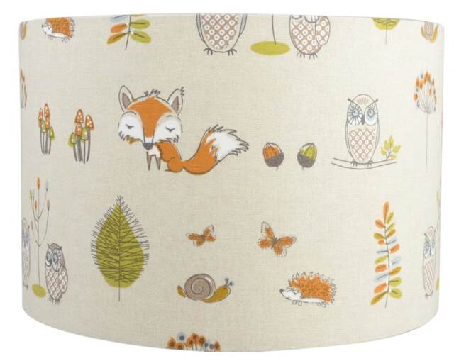 Fryetts Fox & Owl Lampshade, Wildlife Woodland Decor, Handmade in UK - image 1