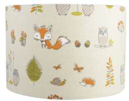 Fryetts Fox & Owl Lampshade, Wildlife Woodland Decor, Handmade in UK