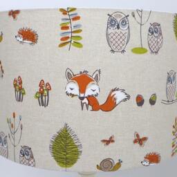 Fryetts Fox & Owl Lampshade, Wildlife Woodland Decor, Handmade in UK - thumbnail 2