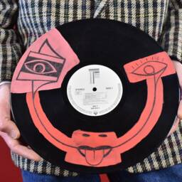 Upcycled Vinyl Record Art African Mask Streetart Style Home Decor - thumbnail 3