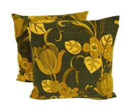 Vintage 1950's Indanthren Barkcloth Cotton Cushion Cover - thumbnail 1
