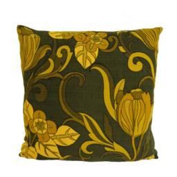 Vintage 1950's Indanthren Barkcloth Cotton Cushion Cover - thumbnail 2