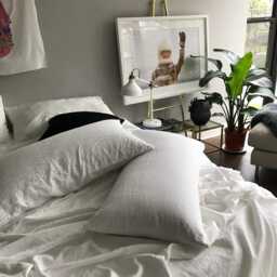 Pair Of Linen Pillowcases - Blue Moon Minimalist Bedding Made To Order in The Usa - thumbnail 3