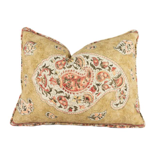 Gp & J Baker - Coromandel Tobacco Intricately Detailed Kashmir Paisley Designer Cushion Cover Luxury Throw Pillow Handmade Home Deco - image 1