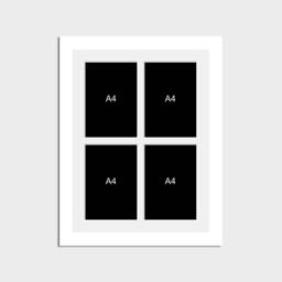 Multi Photo Frame - Holds 4 A4 Certificates/Photos in A 33mm White - thumbnail 1