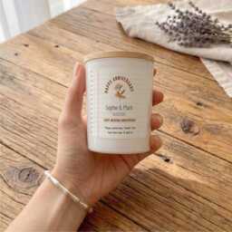Personalised 1st Paper Wedding Anniversary Candle Gift Set, First Keepsake For Couples - thumbnail 3