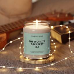 Smells Like World's Greatest Dj, Funny Gift For Dj, Dj Ideas, Gift, Radio Eco-Friendly Soy Wax Candle 9Oz - thumbnail 2