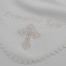 Personalized Cross Blanket - Custom Name Embroidery Baby - thumbnail 2