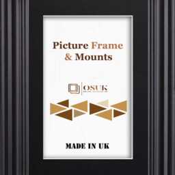Swept Black Photo Frame With Mount/A2 For A3 Print A4 A5 A6 Wide Picture Poster With Mounts - thumbnail 2