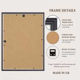 Black Swept Photo Frame With Mount - A1 A2 A3 Poster Picture White Ivory Blue Gold Mounts Wall Hanging & Tabletop Frames - thumbnail 2
