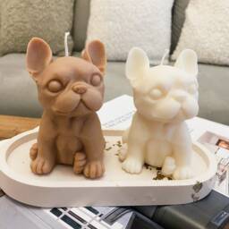 Handmade French Bulldog Candle Vegan Soy Wax, Dog Lover Gift - thumbnail 3