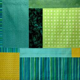 Minimalist Quilted Tapestry Turquoise Green Geometric Silk Wall Art - thumbnail 2