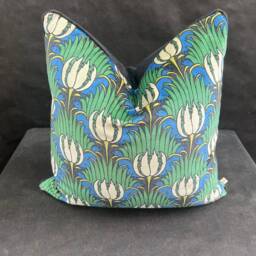 Sanderson Luxury Designer Tulip & Bird Blue Green Black Cushion Pillow Throw Cover - thumbnail 3