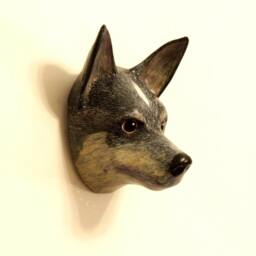 Dog Portrait Painting/Wall Mount, Art Scullpture, Faux Taxidermy - thumbnail 2