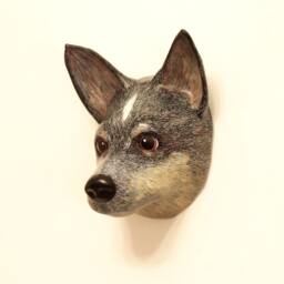 Dog Portrait Painting/Wall Mount, Art Scullpture, Faux Taxidermy - thumbnail 3