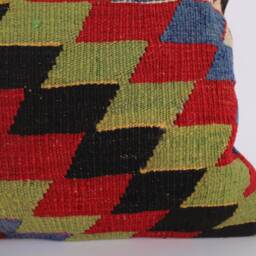 16x24 Turkish Kilim Pillow Cover Handmade Wool Lumbar Cushion - thumbnail 2