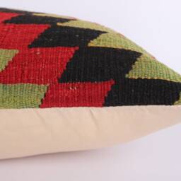 16x24 Turkish Kilim Pillow Cover Handmade Wool Lumbar Cushion - thumbnail 4