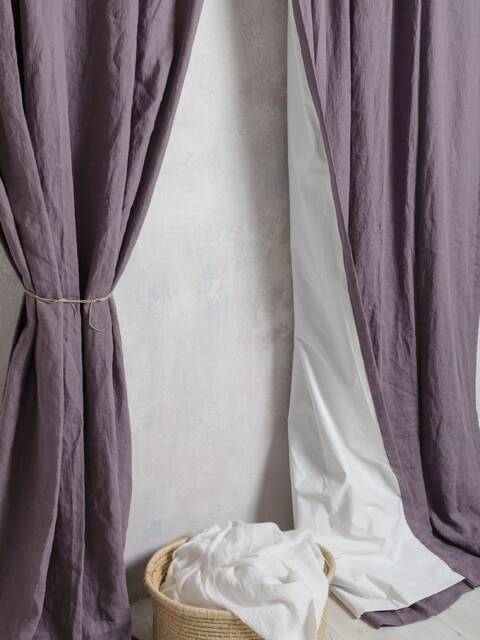 Linen Curtain Panel - Blackout Curtain. Black Out Drapery -Width 52''(132cmx Custom Length - image 1