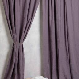 Linen Curtain Panel - Blackout Curtain. Black Out Drapery -Width 52''(132cmx Custom Length - thumbnail 2