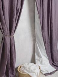 Linen Curtain Panel - Blackout Curtain. Black Out Drapery -Width 52''(132cmx Custom Length - thumbnail 1