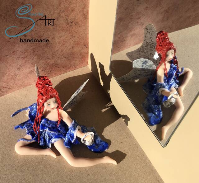 Magical Fairy Messenger Figure Handmade in Polymereclay Moldless - image 1