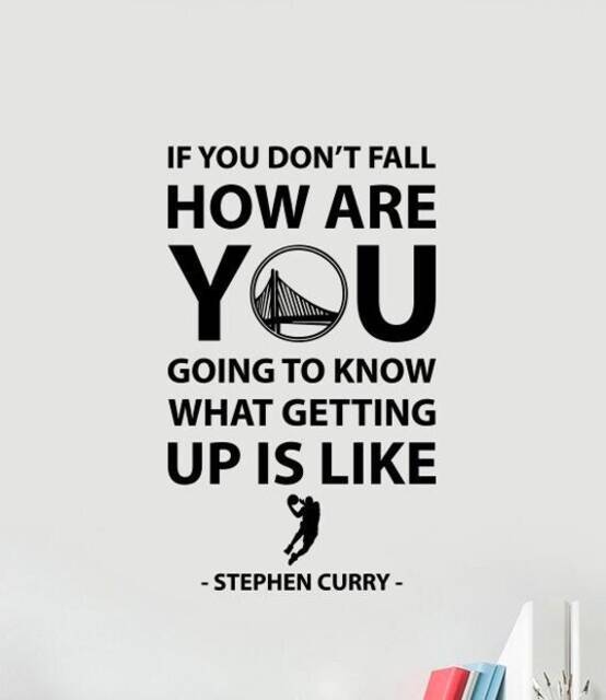If You Don't Fall Stephen Curry Quote Wall Decal Vinyl Sticker Player Sign Sports Basketball Gift Motivational Saying Art Home Decor Sq4 - image 1