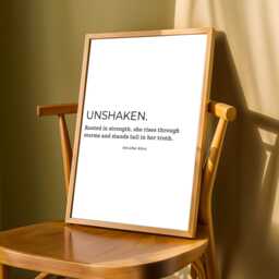 Minimalist Empowerment Art Print Unshaken Motivational Typography - Unframed - Poster Only - thumbnail 3
