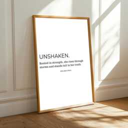 Minimalist Empowerment Art Print Unshaken Motivational Typography - Unframed - Poster Only - thumbnail 2