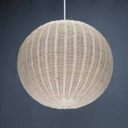 Handwoven Rattan Pendant Light, Natural Lampshade, Globe Ceiling 3 Options - thumbnail 2