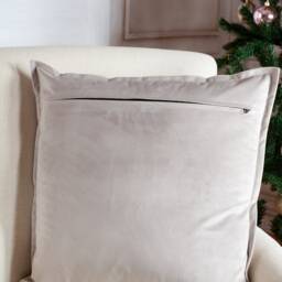 Beige Velvet Pillow Cover, Gray Cushion Cover - thumbnail 3