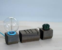 Udarnik - Wood Organizer With Lamp - thumbnail 1