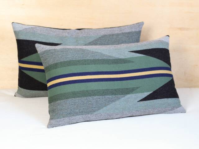 Pair Of 16x26 Wyeth Trail Oxford Wool Pillow Covers, Southwestern Bed Shams - Made To Order - image 1